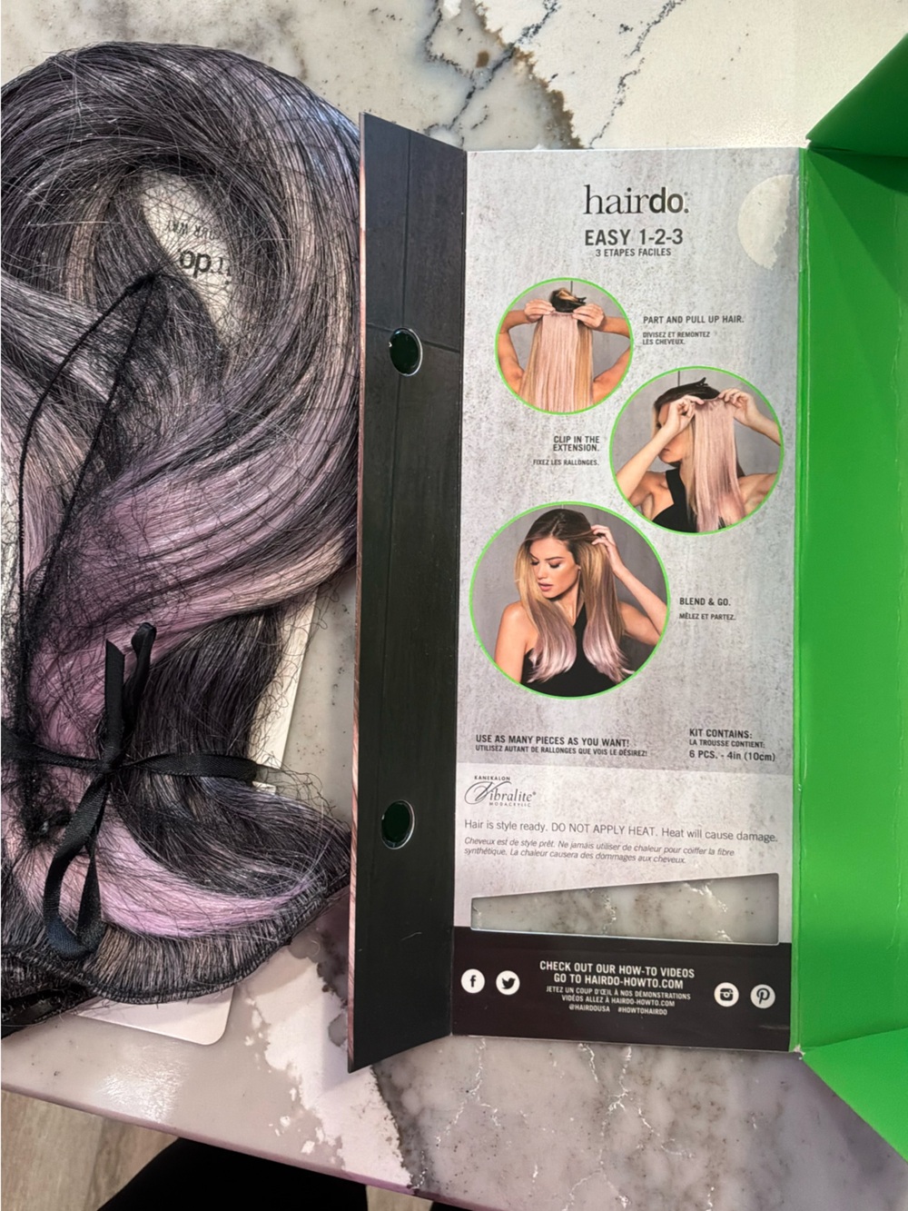New in Box Hairdo Ombre Clip-In Hair Extensions - 6 Piece Set